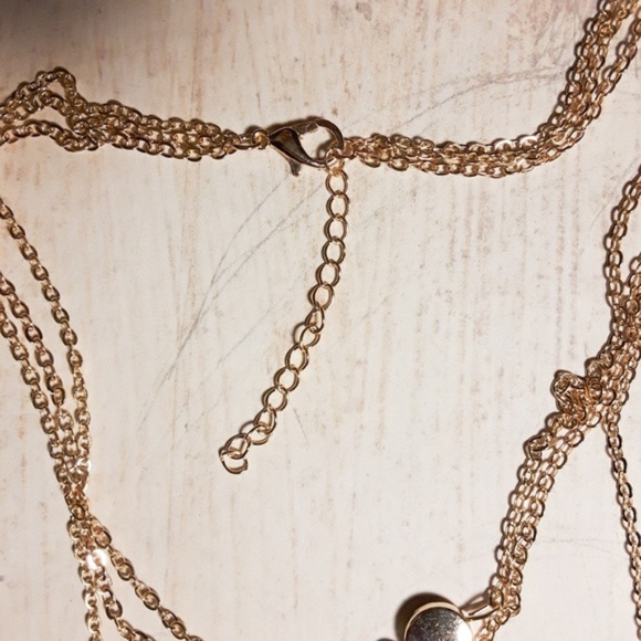 Layered Gold Bar Chain Coin Pendant Necklace - Picture 8 of 8